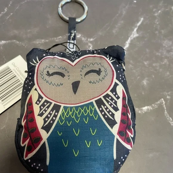 NWT Vera Bradley Owl Collapsible Tote in Night Sky Keychain - Picture 3 of 12